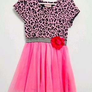 Little Lass girls cheeta print dress